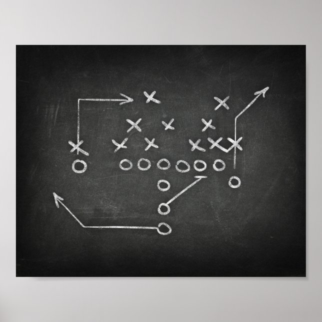 FOOTBALL PLAYBOOK Print Sports Decor (Front)