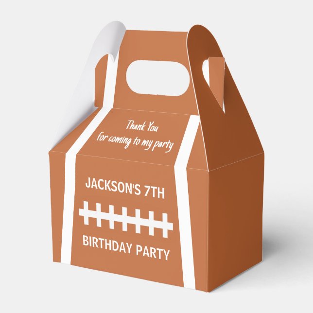 Football Player Ball Custom Sports Birthday Party Favour Box (Front Side)