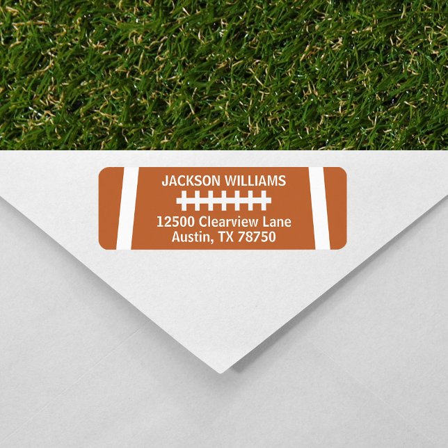 Football Player Ball Custom Sports Return Address (Creator Uploaded)