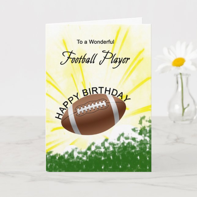 Football Player Birthday Card (Small Plant)