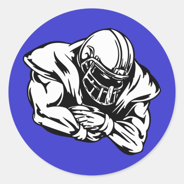 Football Player Classic Round Sticker (Front)