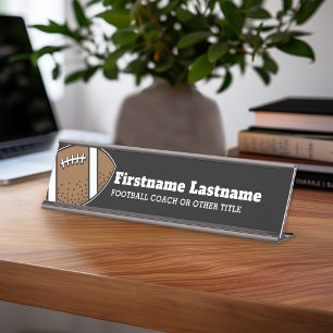 Football Player Coach or Teacher - Modern Drawing Desk Name Plate