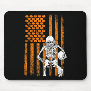 Football Player Fan Gift Skeleton Halloween Men B Mouse Pad
