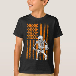 Football Player Fan Gift Skeleton Halloween  Men B T-Shirt