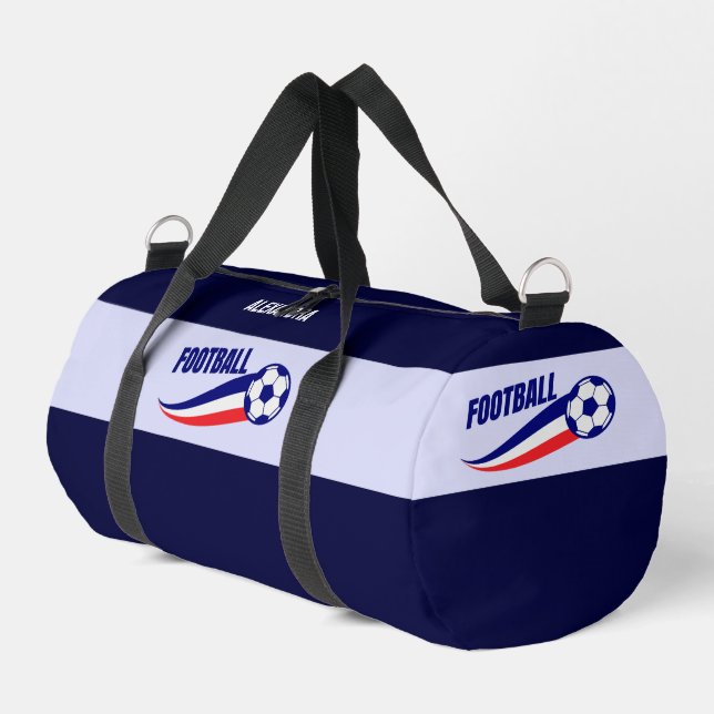 Football Player Girl, Birthday, France Flag Duffle Bag (Left Corner)