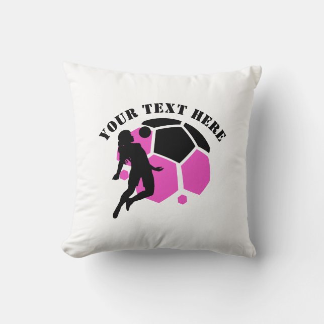 Football Player Girl, Birthday Gift, Team        Cushion (Front)