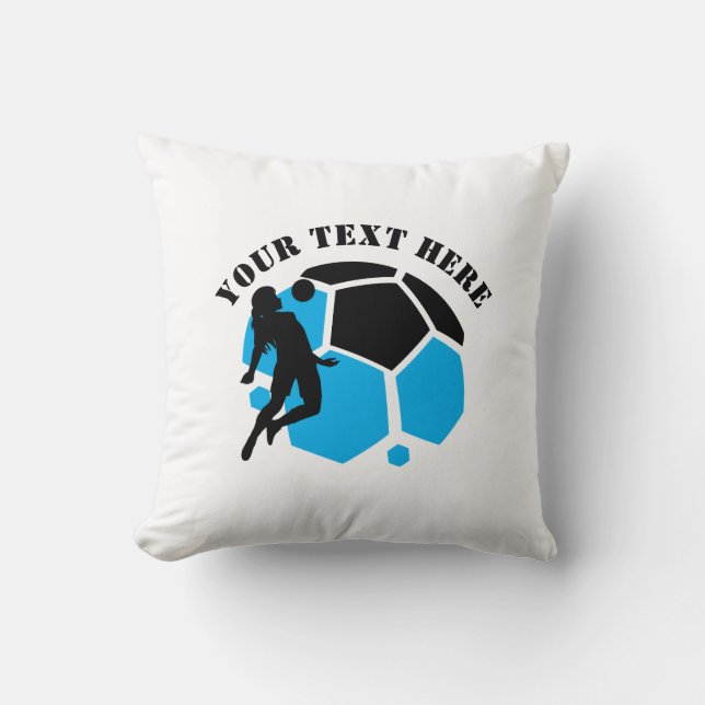 Football Player Girl, Birthday Gift, Team        Cushion (Front)