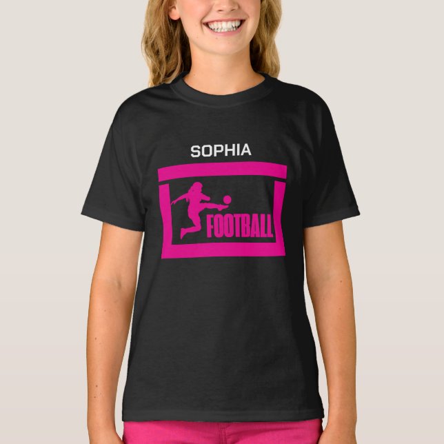 Football Player Girl, Birthday Girl Team  T-Shirt (Front)