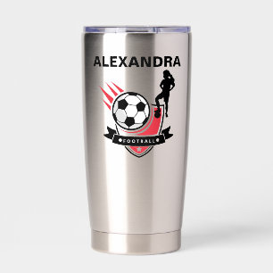 Football Player Girl, Football Girl Birthday Insulated Tumbler