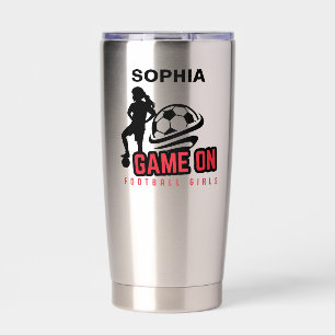 Football Player Girl, Football Girl Birthday Insulated Tumbler