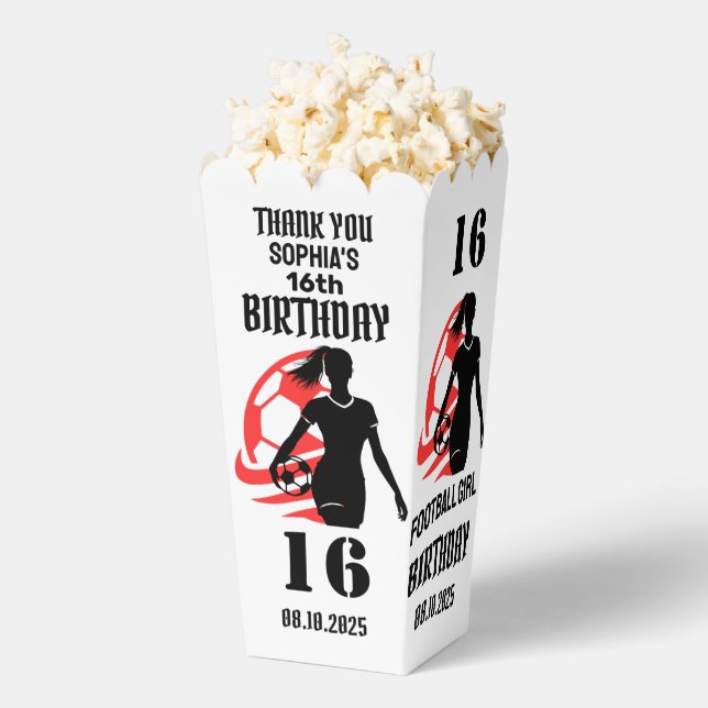 Football Player Girl, Football Girl Team Favour Bo Favour Box (Popped)