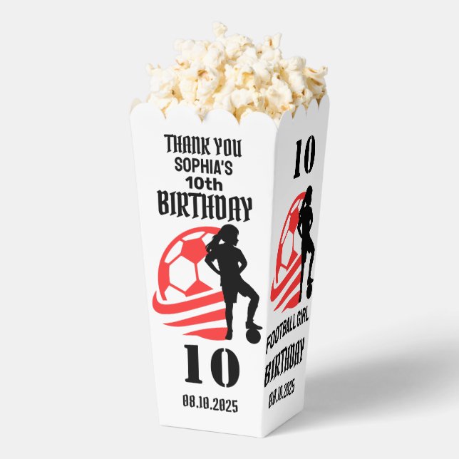 Football Player Girl, Football Girl Team Favour Bo Favour Box (Popped)