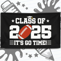 Football Player Graduation Class of 2025 Senior