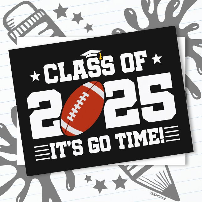 Football Player Graduation Class of 2025 Senior Postcard (Creator Uploaded)