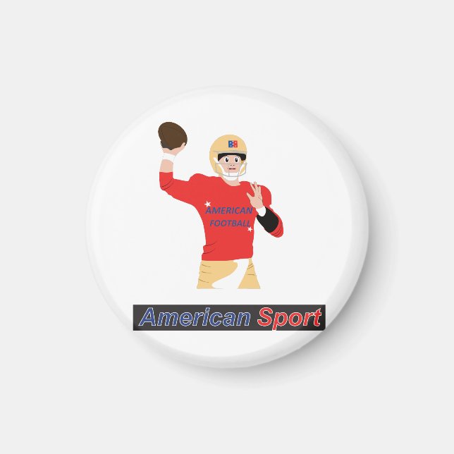 Football player in action with ball in hand magnet (Front)