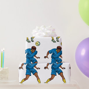 Football Player In Blue Wrapping Paper