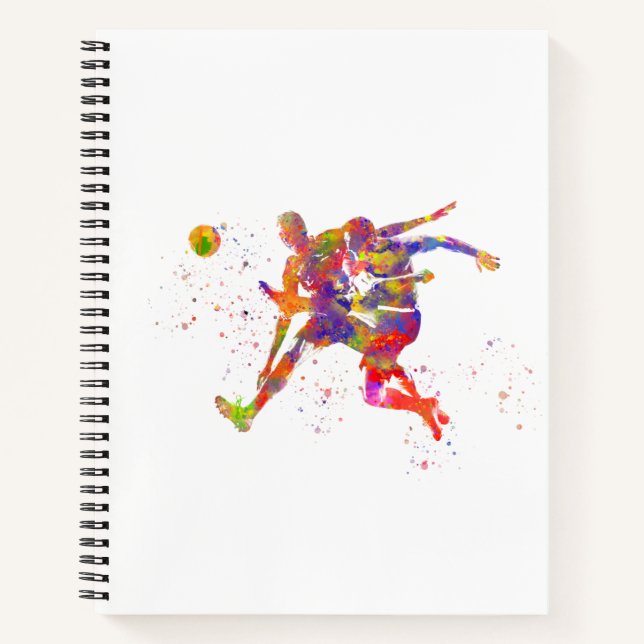 Football player in watercolor notebook (Front)