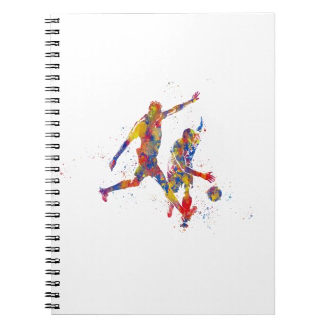 Football player in watercolor notebook (Front)