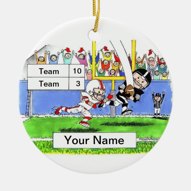 Football Player - Male Ceramic Tree Decoration (Front)