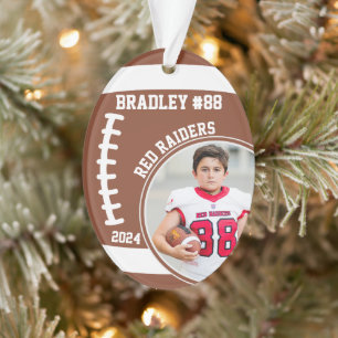 Football Player Name Number Photo Keepsake #88 Ornament