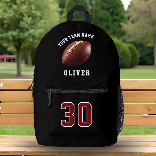 Football Player Name Number Team Name Sports Printed Backpack (Creator Uploaded)
