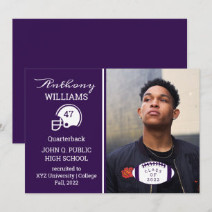 Football Player Photo Graduation Announcement