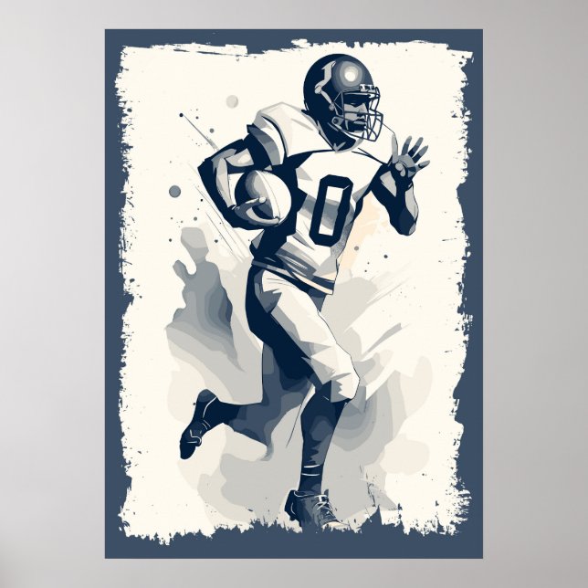 ✪ Football Player Portrait ✪ Abstract Vector Art Poster (Front)