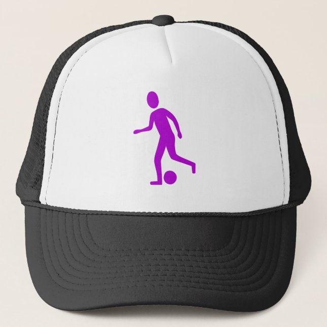 Football Player - Purple Trucker Hat (Front)