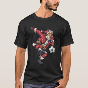 Football Player Santa Christmas Gifts For Soccer L T-Shirt