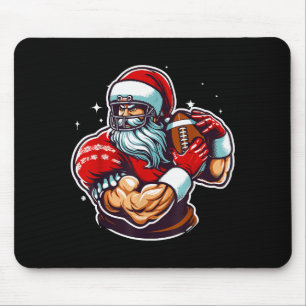 Football Player Santa Christmas Pajama Funny X-mas Mouse Pad