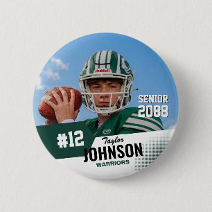 Football Player Senior Night Custom Photo Sports 6 Cm Round Badge