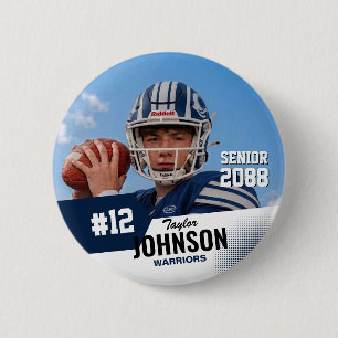 Football Player Senior Night Custom Photo Sports 6 Cm Round Badge