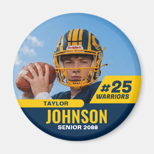 Football Player Senior Night Custom Photo Sports Magnet
