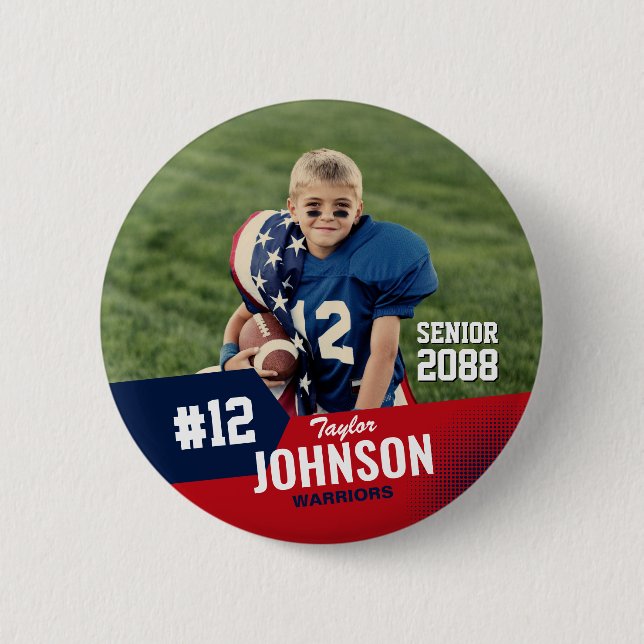 Football Player Senior Night Custom Sports 6 Cm Round Badge (Front)