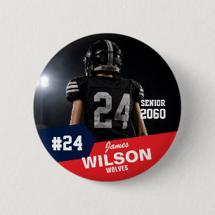 Football Player Senior Night Custom Sports 6 Cm Round Badge
