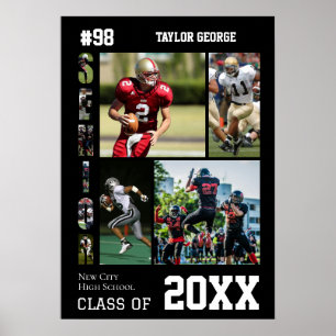 Football Player Senior Night High School Poster