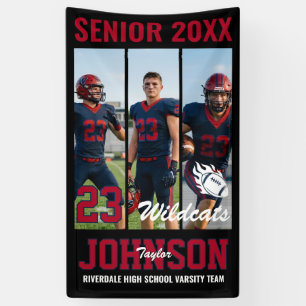 Football Player Senior Night Photo Collage Sports Banner