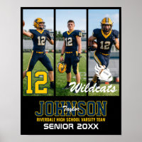 Football Player Senior Night Photo Collage Sports