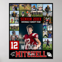 Football Player Senior Night Photo Collage Sports