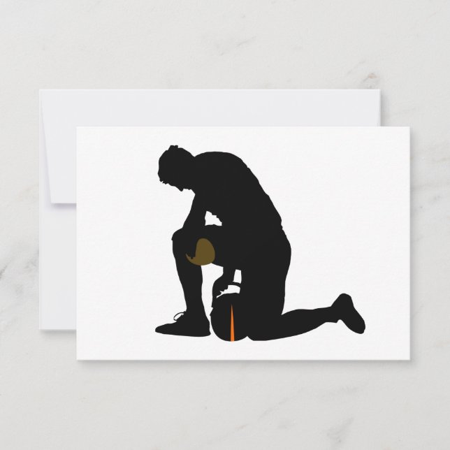 football player silhouette invitation (Front)