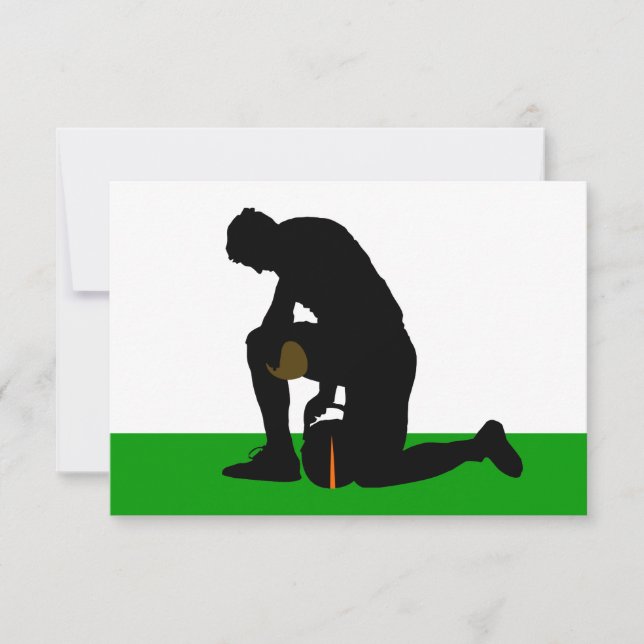 football player silhouette invitation (Front)
