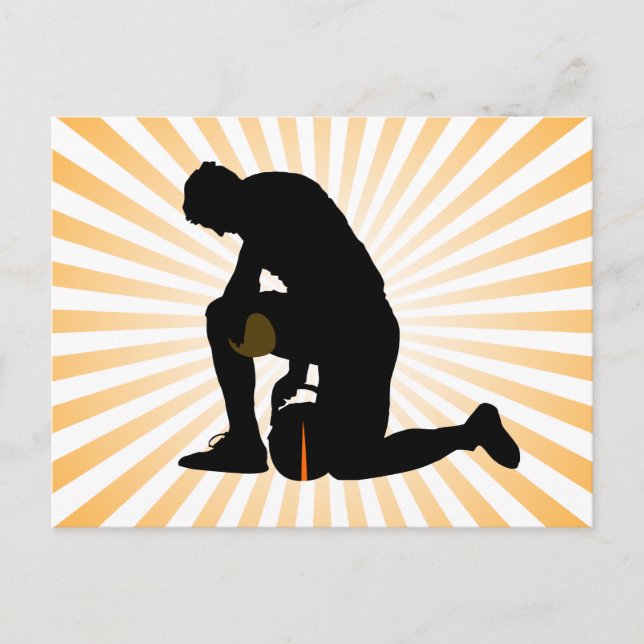 football player silhouette postcard (Front)