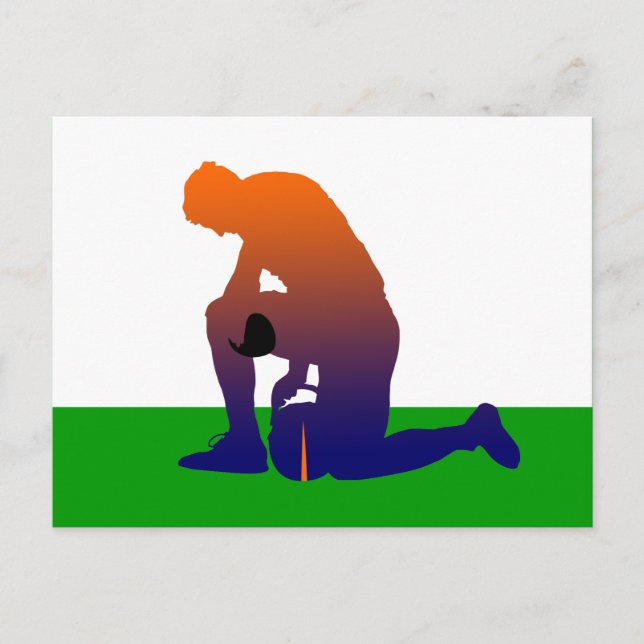 football player silhouette postcard (Front)
