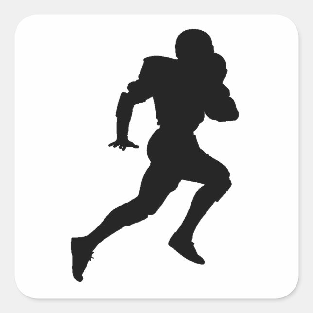Football Player Silhouette Square Sticker (Front)