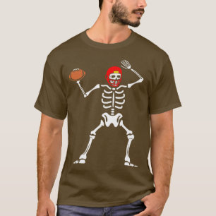 Football Player Skeleton Footballer Coach Game Day T-Shirt