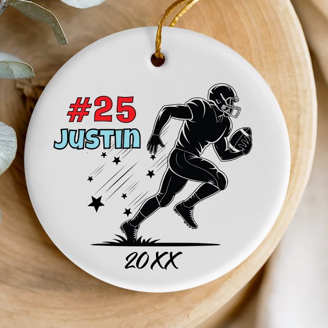 football player sports team personalised ceramic tree decoration (Creator Uploaded)