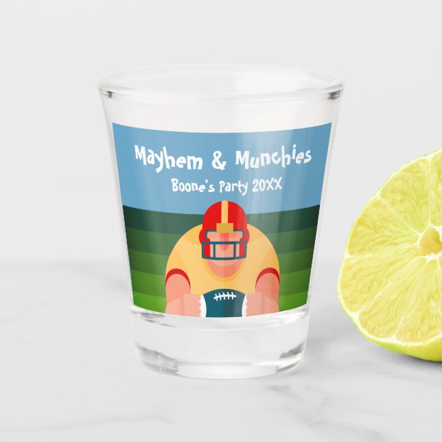 Football Player Super Fan Game Day Shot Glass (Front)