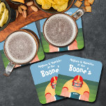 Football Player Super Fan Game Day Square Paper Coaster<br><div class="desc">Customise these football player paper coasters with your name so you're ready for the big game. See MATCHING invitations and more in our store.</div>