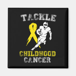 Football Player Tackle Childhood Cancer Awareness Magnet