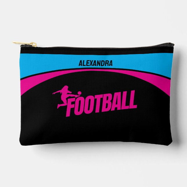 Football Player Women, Girl Birthday Gift Accessory Pouch (Front)